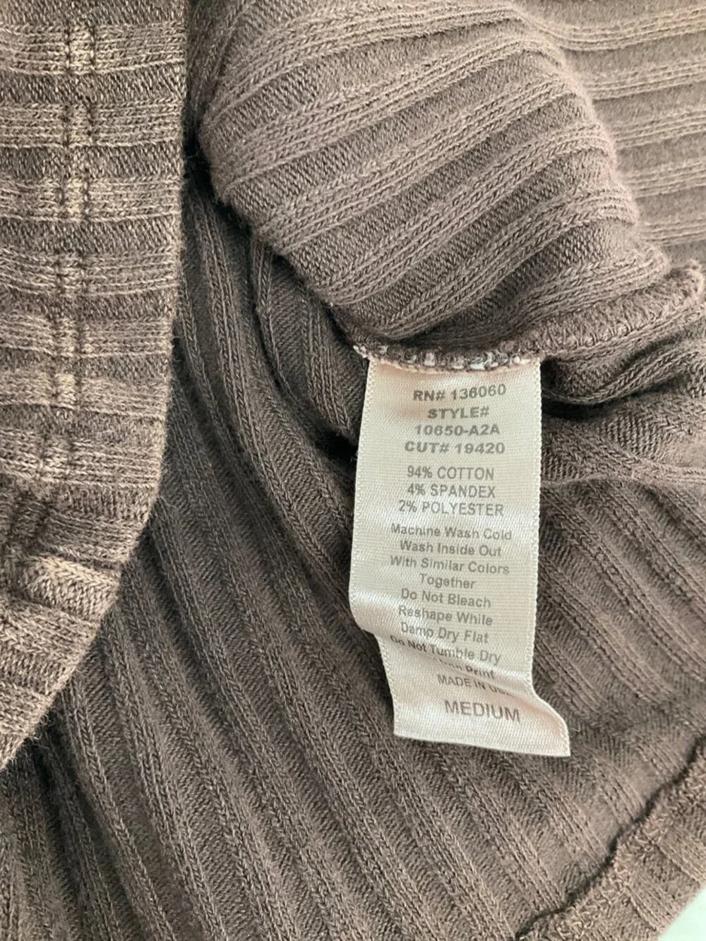 Project Social T size Medium NEW What's The Scoop Washed Rib Long Sleeve Brown - Picture 6 of 7
